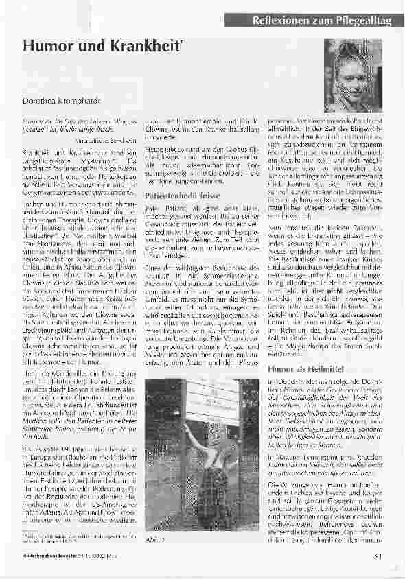 Vorschauseite 1: Humor und Krankheit