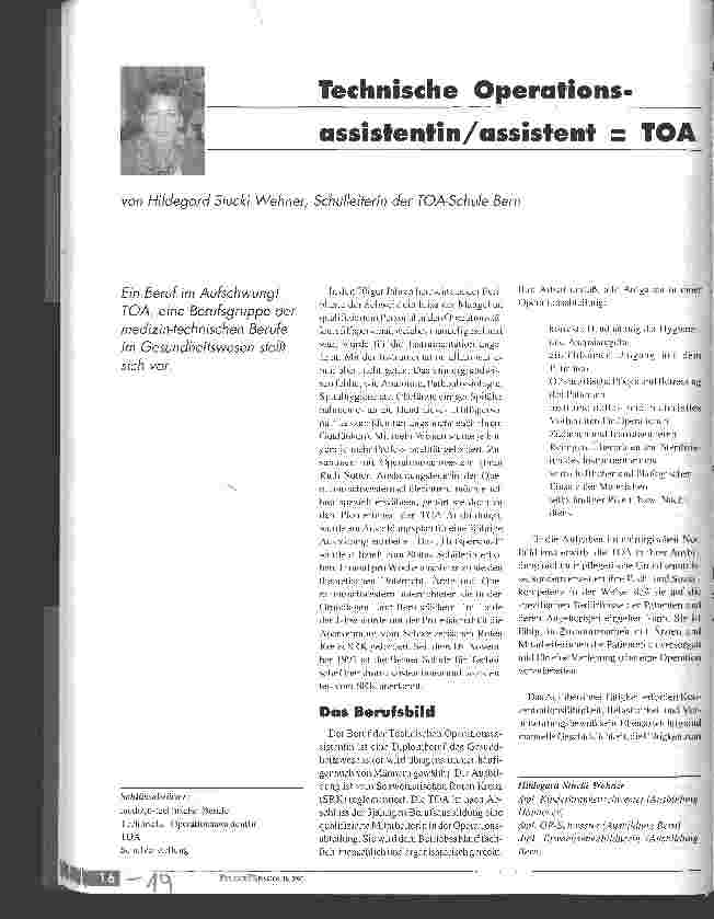 Vorschauseite 1: Technische OperationsassistentIn = TOA