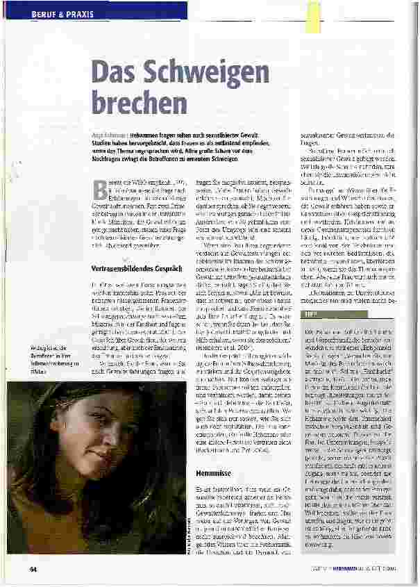 Vorschauseite 1: Das Schweigen brechen