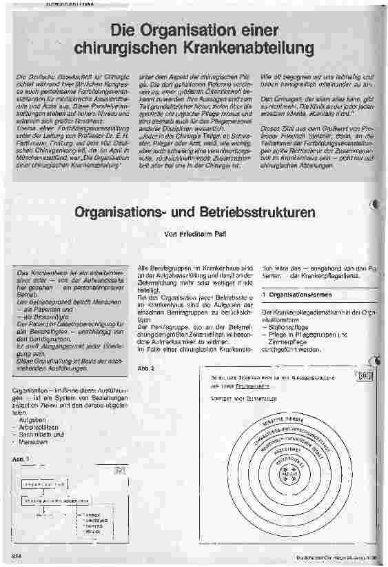 Vorschauseite 1: Die Organisation einer chirurgischen Krankenabteilung, Organisations und Betriebsstrukturen