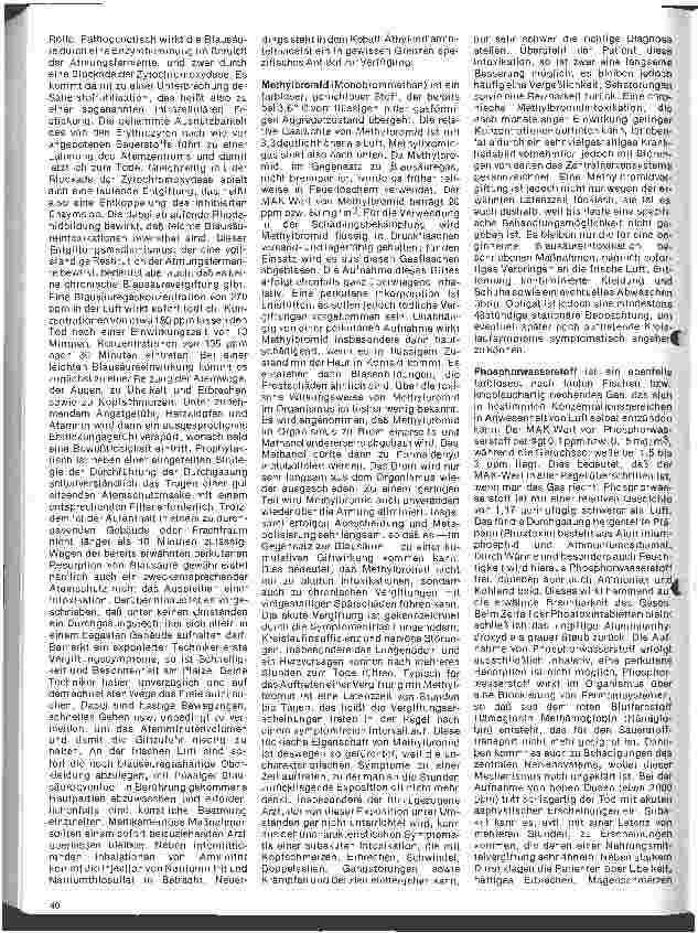 Vorschauseite 2: Arbeitsmedizin 18 Folge (Schluß) Die arbeitsmedizinische Bedeutung hochtoxischer Gase