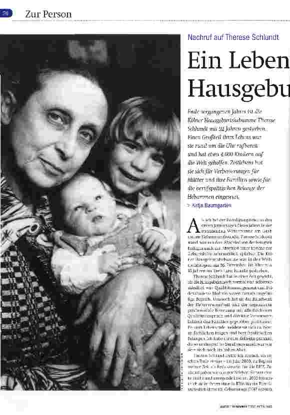 Vorschauseite 1: Ein Leben für die Hausgeburtshilfe
