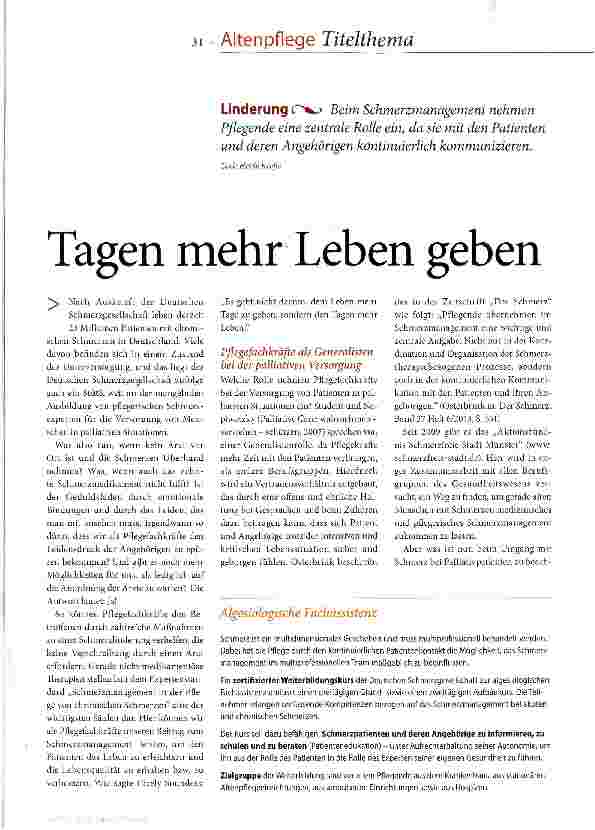 Vorschauseite 2: Tagen mehr Leben geben