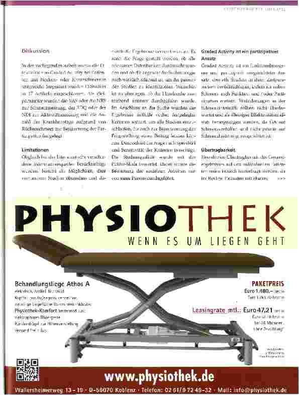 Vorschauseite 6: Effektivität von Graded Activity bei Patienten mit Nackenoder Kreuzschmerzen