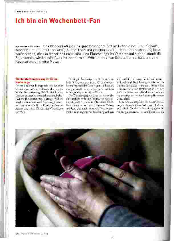 Vorschauseite 1: Ich bin ein Wochenbett-Fan