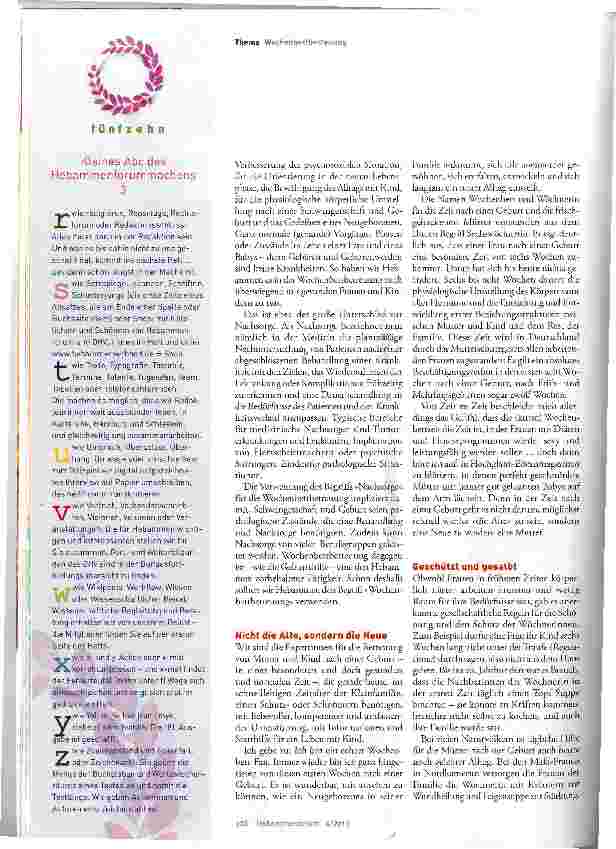 Vorschauseite 2: Ich bin ein Wochenbett-Fan