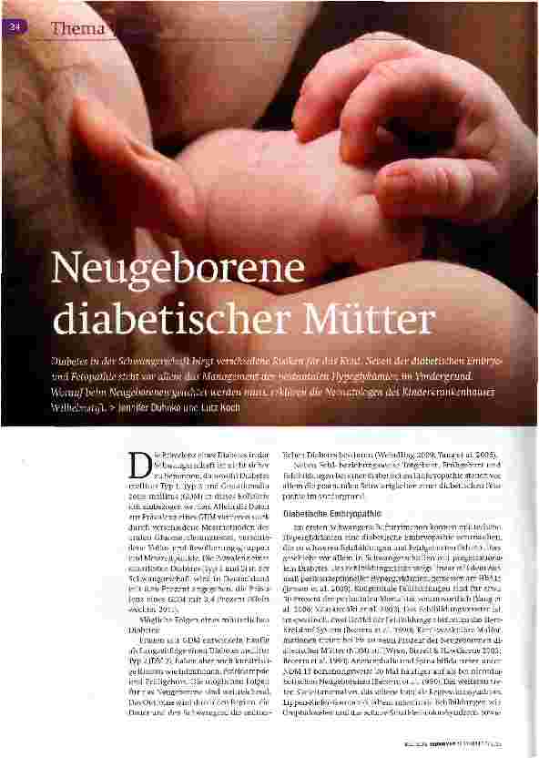 Vorschauseite 1: Neugeborene diabetischer Mütter