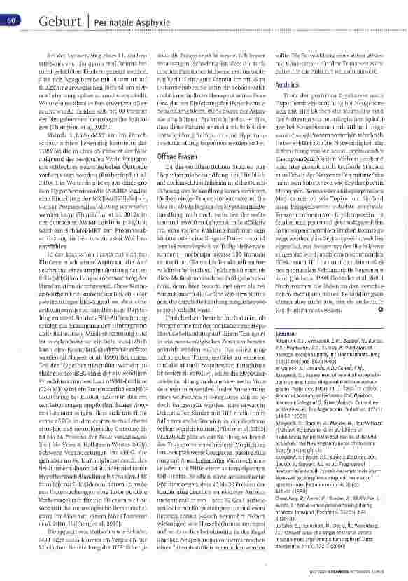 Vorschauseite 6: Perinatale Asphyxie Das Potenzial der Kühlung