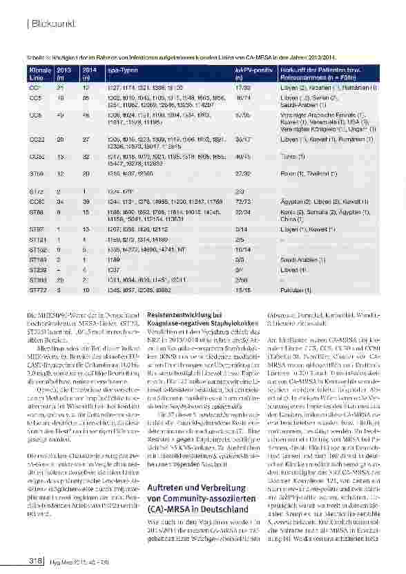 Vorschauseite 3: Eigenschaften, Häufigkeit und Verbreitung von MRSA in Deutschland - Update 2013/2014