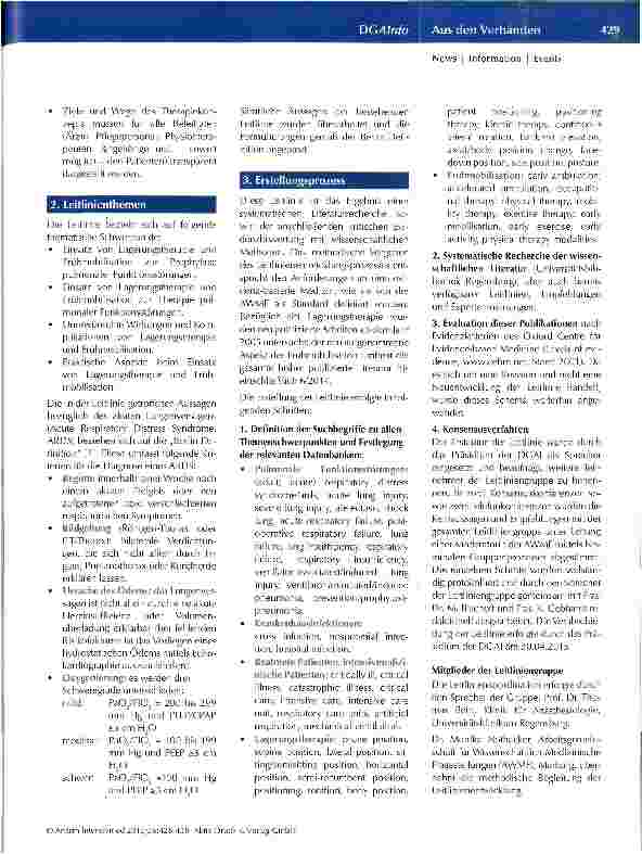 Vorschauseite 2: Lagerungstherapie und Frühmobilisation zur Prophylaxe oder Therapie von pulmonalen Funktionsstörungen