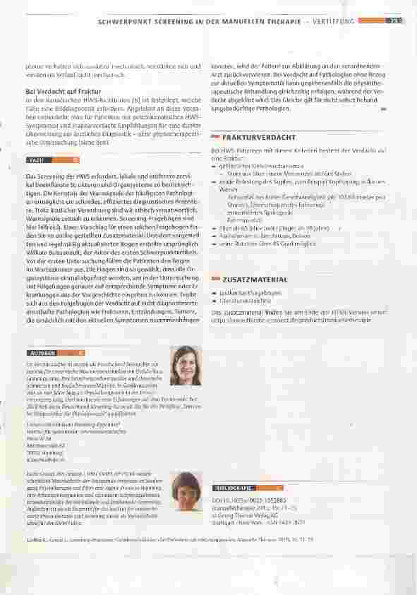 Vorschauseite 5: Screening-Prozedere: Gefahrensituationen bei Patienten mit HWS-Symptomen