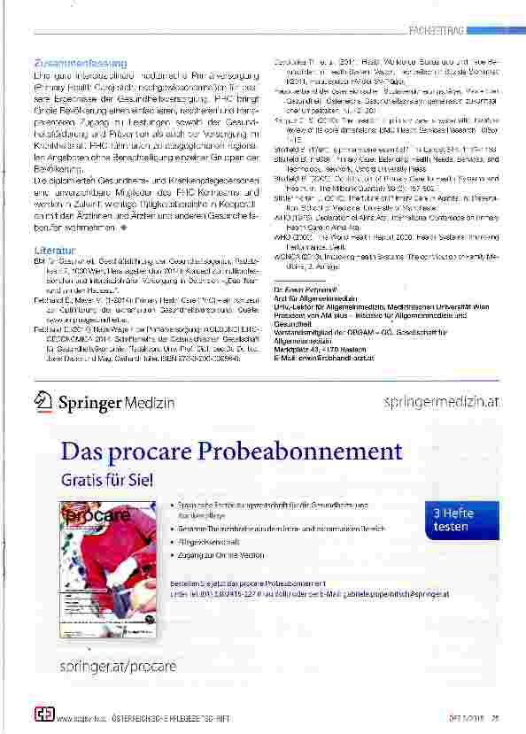 Vorschauseite 4: Neue Wege in der Primärversorgung