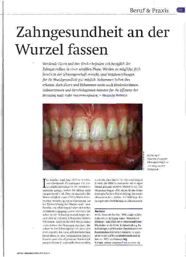Vorschauseite 1: Zahngesundheit an der Wurzel fassen