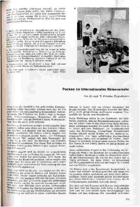 Vorschauseite 1: Pocken im internationalen Reiseverkehr