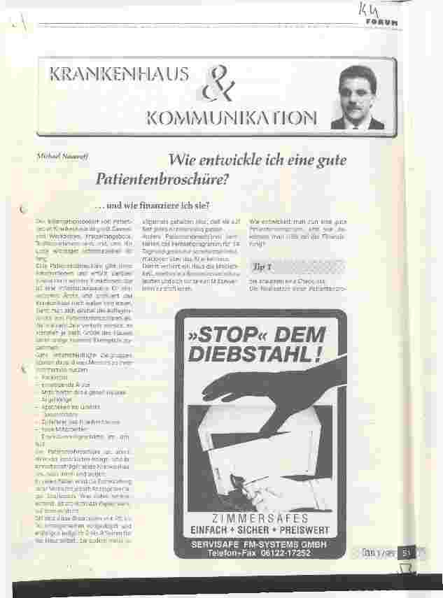 Vorschauseite 1: Wie entwickle ich eine gute Patientenbroschüre? ....und wie finanziere ich sie?