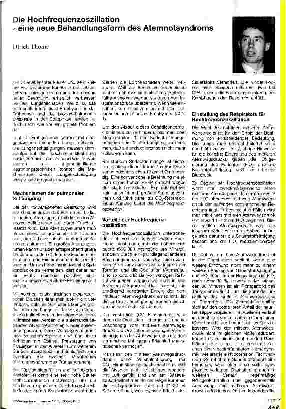 Vorschauseite 1: Die Hochfrequenzoszillation - eine neue Behandlungsform des Atemnotsyndroms