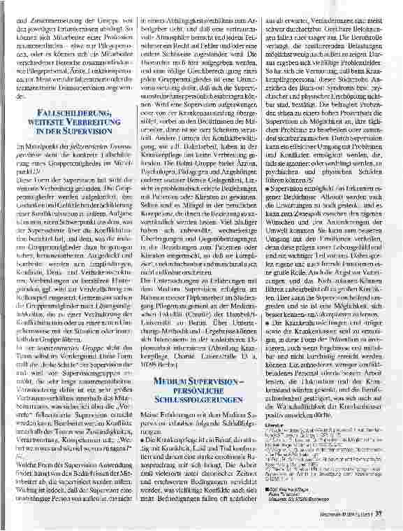 Vorschauseite 2: Supervisionsarbeit bei Pflegekräften Erfahrungen und Möglichkeiten in der Krankenpflege