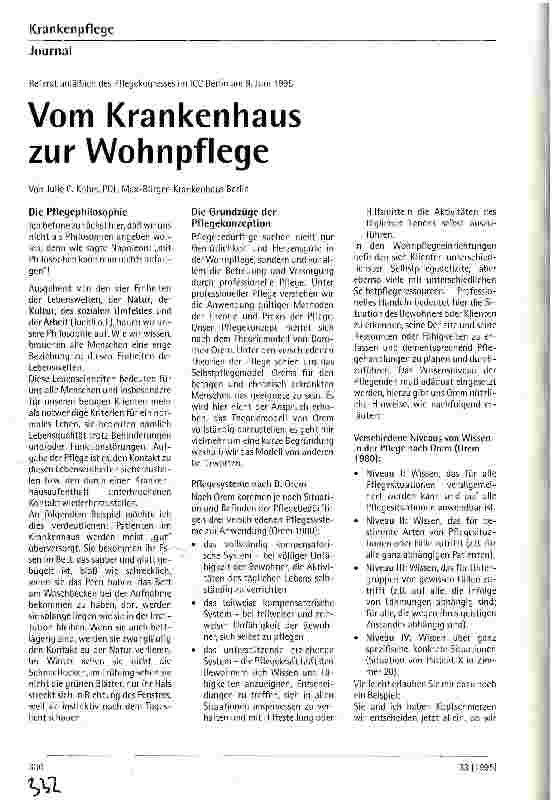 Vorschauseite 1: Vom Krankenhaus zur Wohnpflege