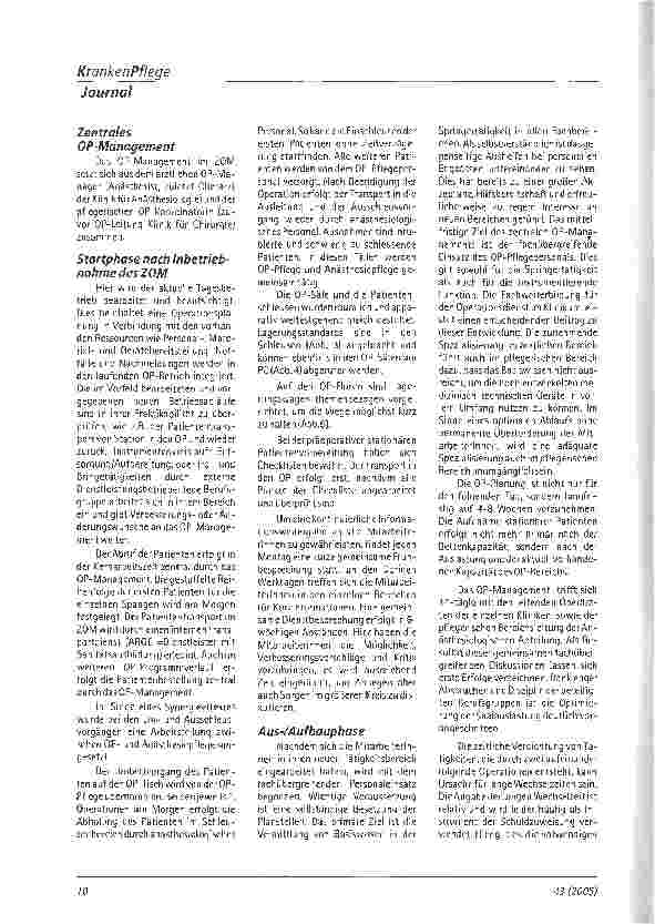 Vorschauseite 3: Pflegerische OP-Koordination im Zentral-OP