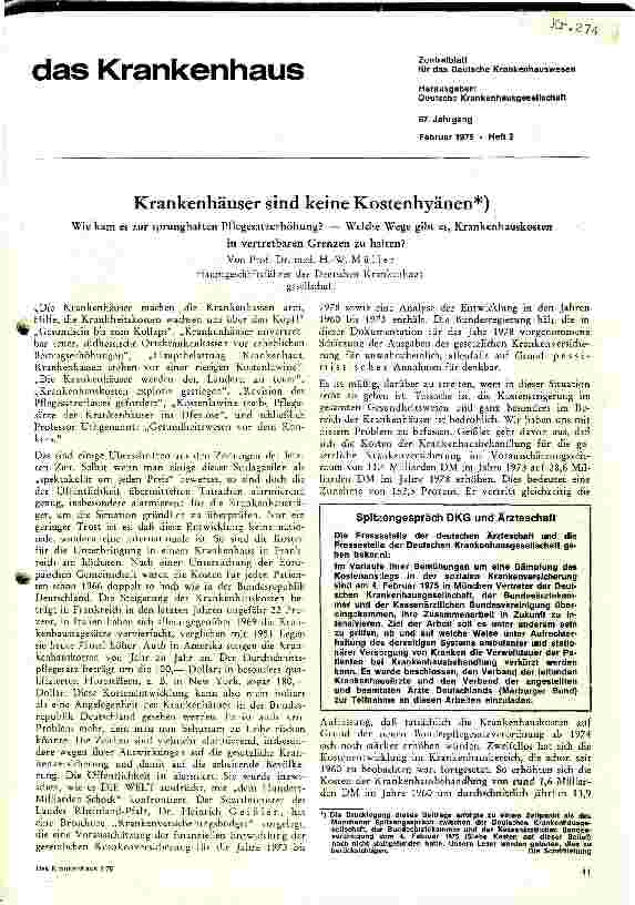 Vorschauseite 1: Krankenhäuser sind keine Kostenhyänen