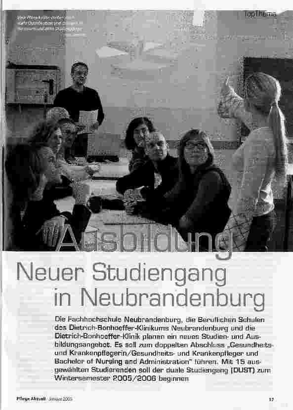 Vorschauseite 1: Neuer Studiengang in Neubrandenburg