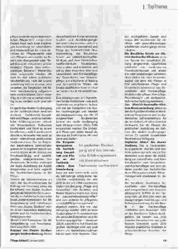 Vorschauseite 3: Neuer Studiengang in Neubrandenburg