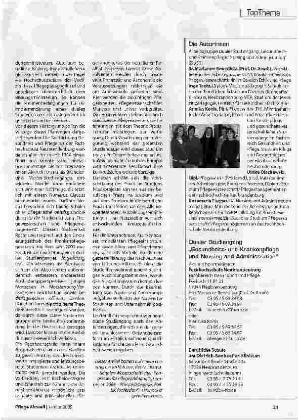 Vorschauseite 5: Neuer Studiengang in Neubrandenburg
