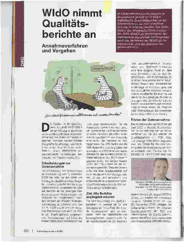 Vorschauseite 1: WldO nimmt Qualitätsberichte an