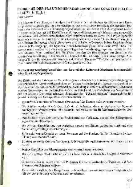 Vorschauseite 1: Probleme der praktischen Ausbildung zum Krankenpflegeberuf 1. Teil