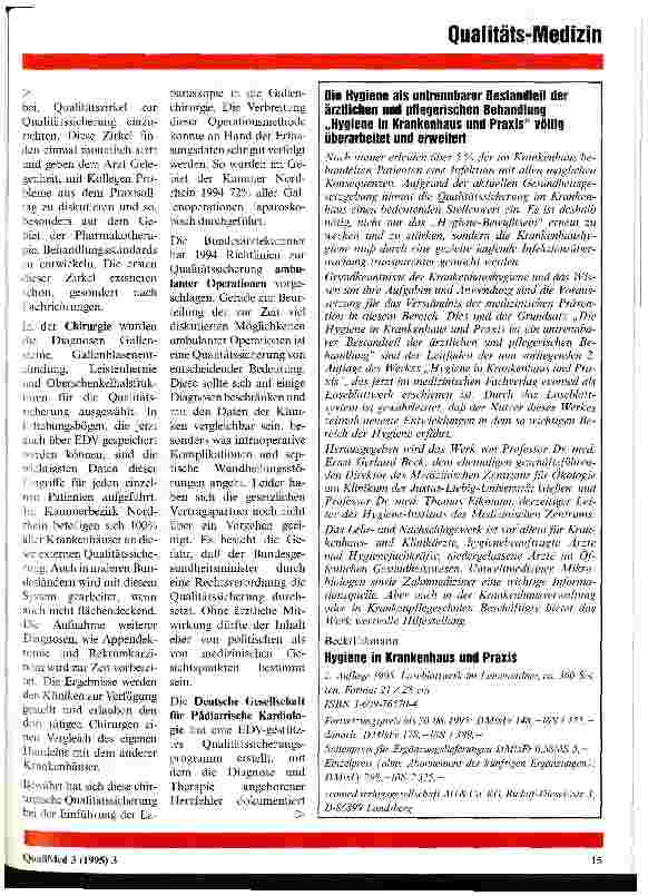 Vorschauseite 3: Qualitätssicherung, eine Herausforderung für die Ärzteschaft