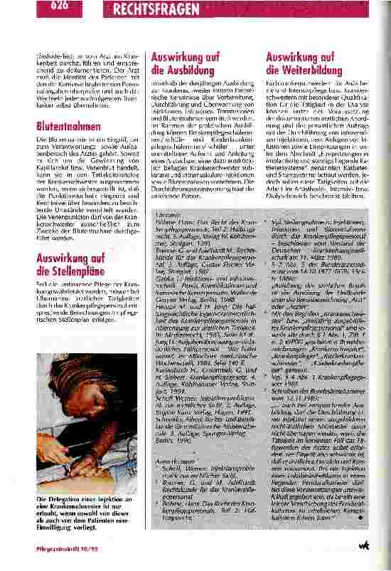 Vorschauseite 3: Unsicherheit über die Rechtslage bei der Durchführung von Injektionen Delegation ärztlicher Tätigkeiten an Pflegeberufe