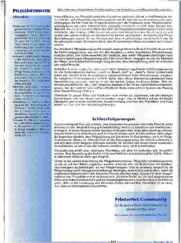 Vorschauseite 6: Prioritätsverteilung von Verwaltungsund Pflegedienst-leitungen bei der Einführung von Pflegesoftwaremodulenin deutschen Akutkrankenhäusern