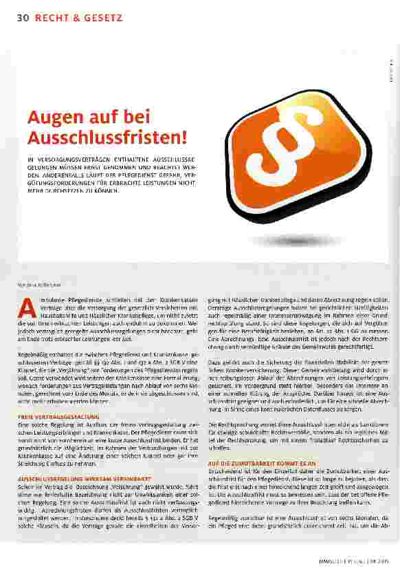Vorschauseite 1: Augen auf bei Ausschlussfristen!