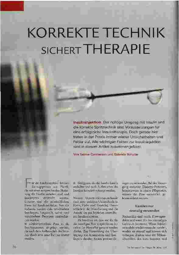 Vorschauseite 1: KORREKTE TECHNIK SICHERT THERAPIE