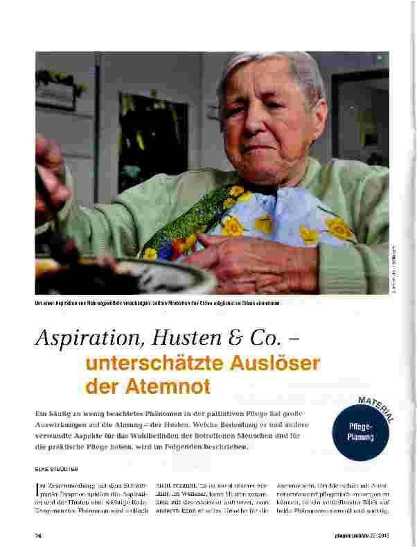 Vorschauseite 1: Aspiration, Husten & Co. -unterschätzte Auslöser der Atemnot