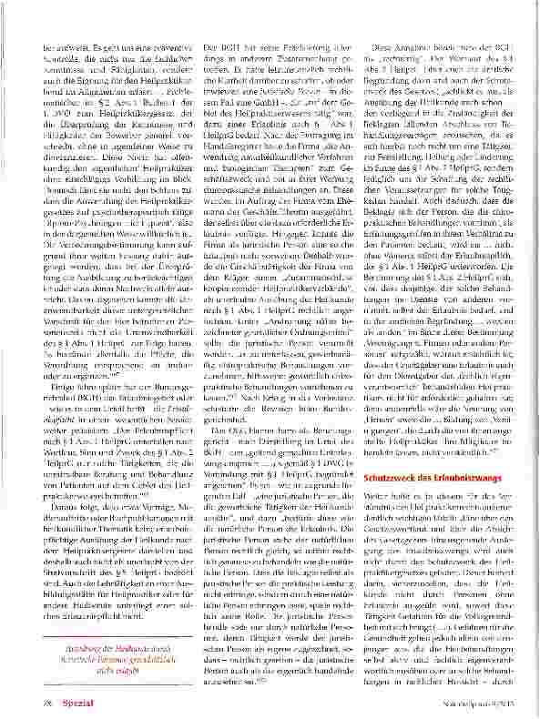 Vorschauseite 5: Rechtsgeschichte des Heilpraktikerberufs Teil2