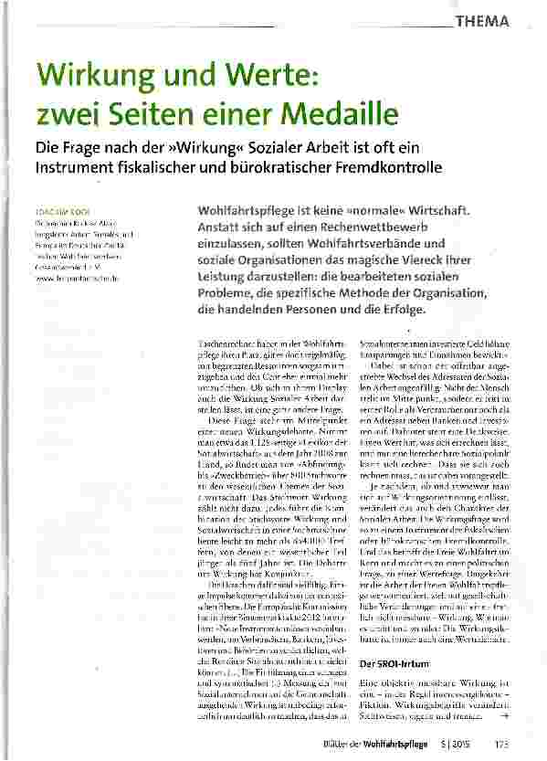 Vorschauseite 1: Wirkung und Werte: zwei Seiten einer Medaille