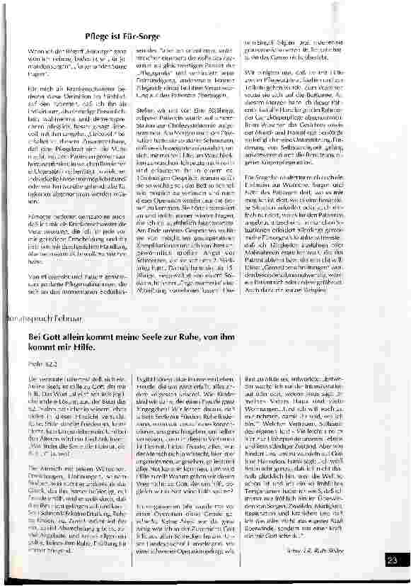 Vorschauseite 2: Im Mittelpunkt: Der Mensch!? Vom Wesen und Werden der Pflege Teil II