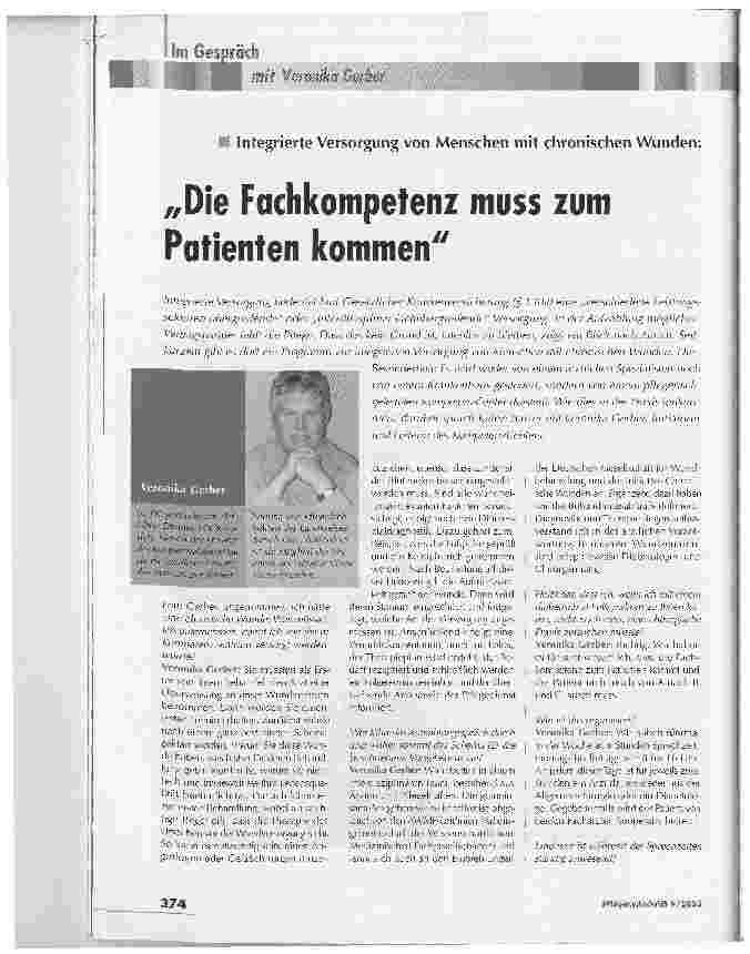 Vorschauseite 1: Integrierte Versorgung von Menschen mit chronischen Wunden: Die Fachkompetenz muss zum Patienten kommen