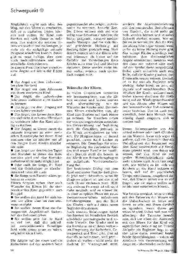 Vorschauseite 2: Psychosoziale Begleitung sterbender Kinder und ihrer Familien -Ein Beitrag aus dem häuslichen Pflegebereich-