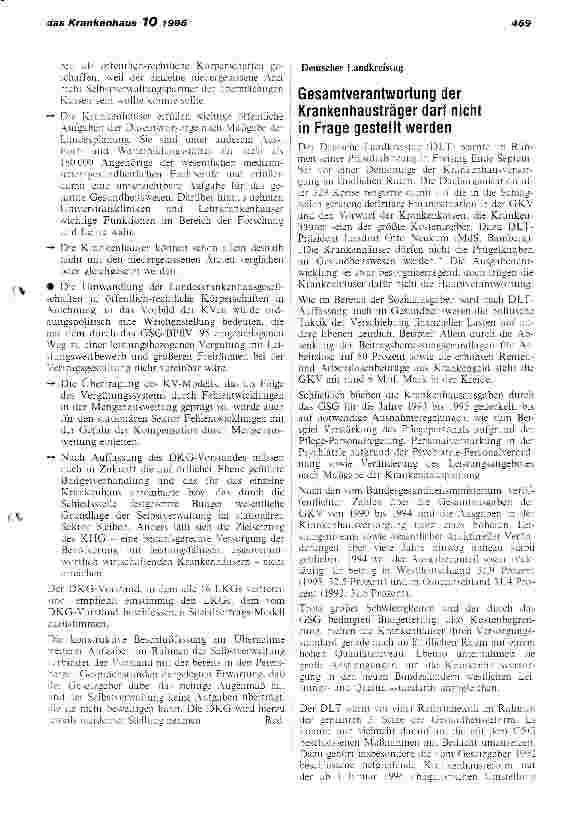 Vorschauseite 3: Rechtliche Struktur der DKG und der Landeskrankenhausgesellschaften Beschluß des DKG-Vorstandes vom 22. September 1995