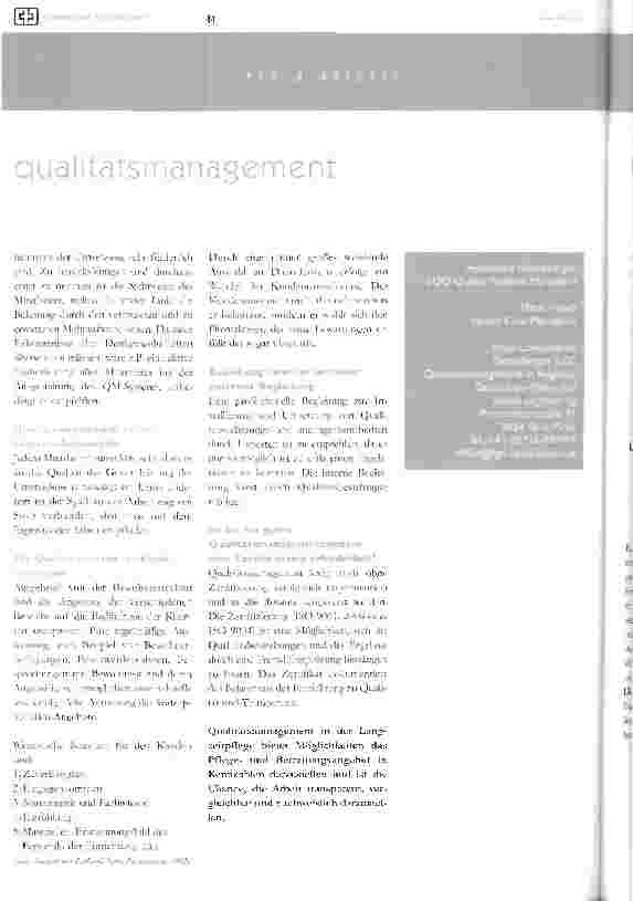 Vorschauseite 2: qualitätsmanagement in der lanszeitpflese - möglichkeiten öffnen, Chancen nutzen