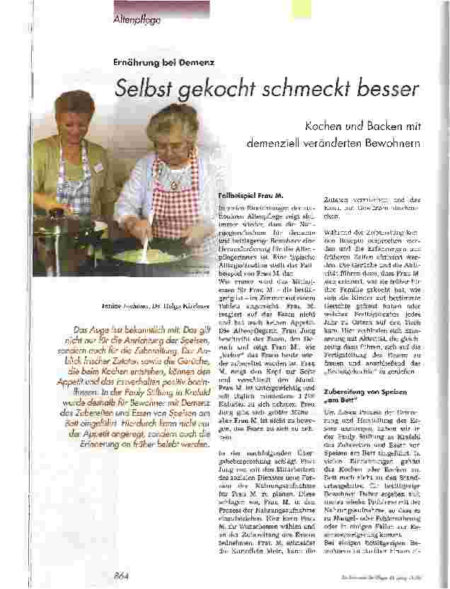 Vorschauseite 1: Selbst gekocht schmeckt besserKochen und Backen mit demenziell veränderten Bewohnern