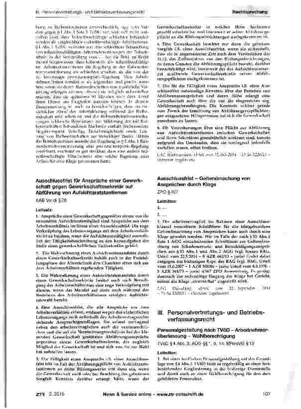Vorschauseite 3: Heranziehung Teilzeitbeschäftigter zu Ruf-bereitschaften