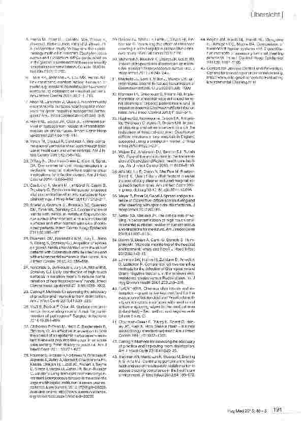 Vorschauseite 4: Der Beitrag der Flächendesinfektion zur Infektionsprophylaxe im Gesundheitswesen