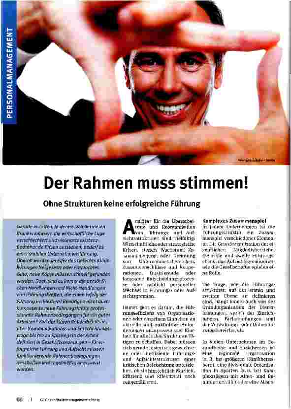 Vorschauseite 1: Der Rahmen muss stimmen!