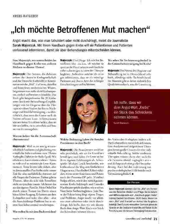 Vorschauseite 1: „Ich möchte Betroffenen Mut machen