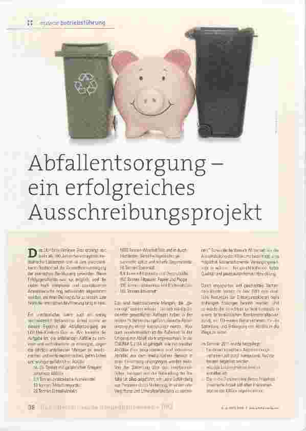 Vorschauseite 1: Abfallentsorgung - ein erfolgreiches Ausschreibungsprojekt