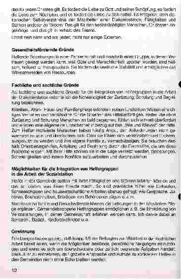 Vorschauseite 2: Integration von Helfergruppen und Selbsthilfegruppen in der Arbeit der Diakoniestationen