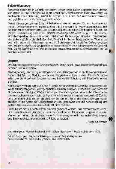 Vorschauseite 4: Integration von Helfergruppen und Selbsthilfegruppen in der Arbeit der Diakoniestationen